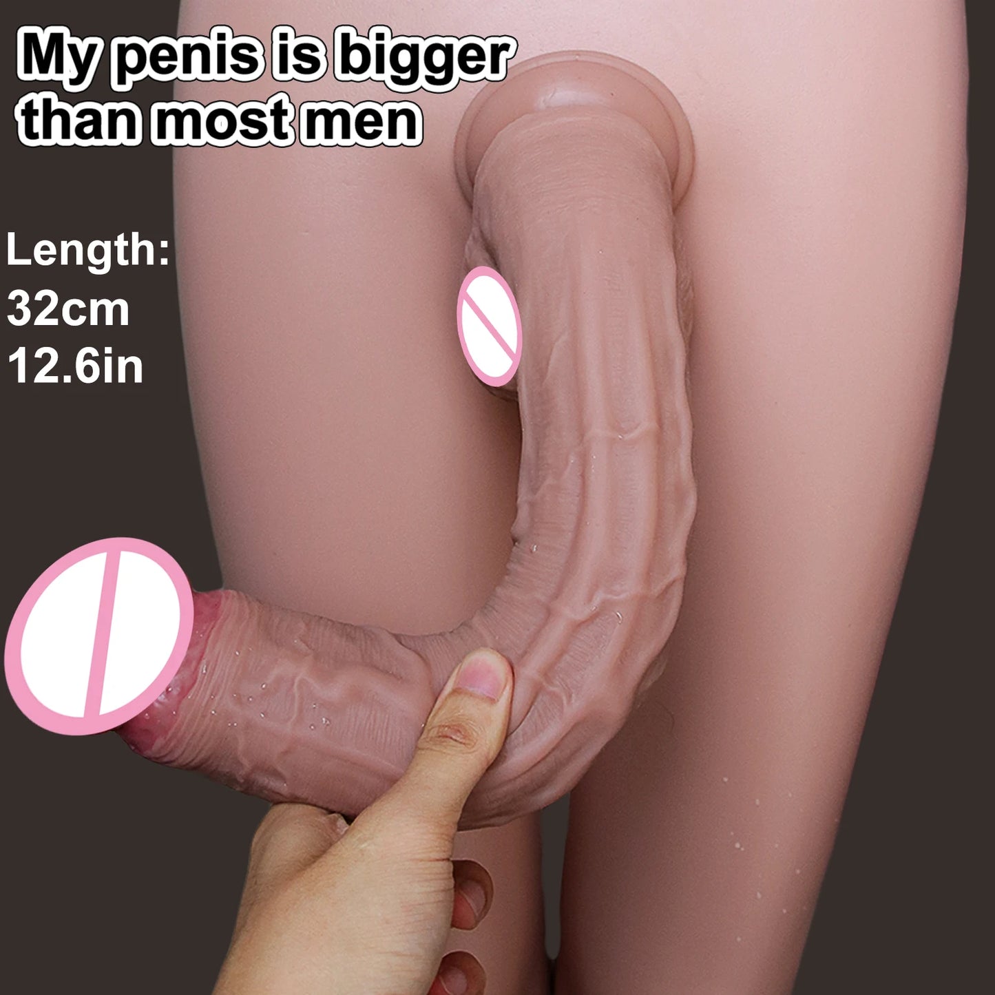 Soft Real Veins Huge Thick Dildo Suction Cup Silicone Cock Anal Plug Sex Toy for Men Women Lesbian Masturbators Double Big Penis