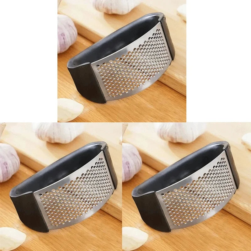NEW Arrivals 9 PCS Set Stainless Steel Washable Garlic Press, Thickened Garlic Clip, Household Garlic Puree Grinder, Garlic Mortar, Kitchen Tools Set
