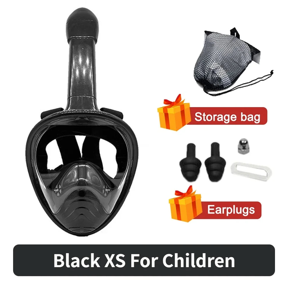 NEW Adults XL /Kids XS Size  Full Face Snorkel Mask - Professional Anti-Fog Diving Goggles, Underwater Scuba Swimming Equipment