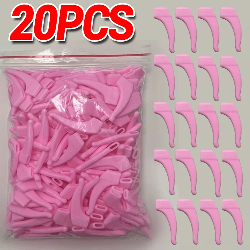 100 PCS Set Anti-Slip Silicone Ear Hooks Glasses Eyeglasses Leg Elastic Ear Grip Stopper Bracket Fastener Accessories Temple Anti-Fall Eyewear Holder Women Men Optical Accessories