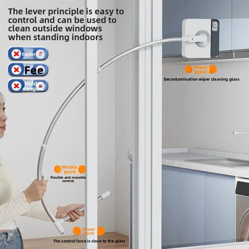 NEW Arrivals Double-Sided Arc-Shaped Household Glass Cleaner Tool Efficient Water Scrubber Window Cleaning Device Human-Arm Simulation