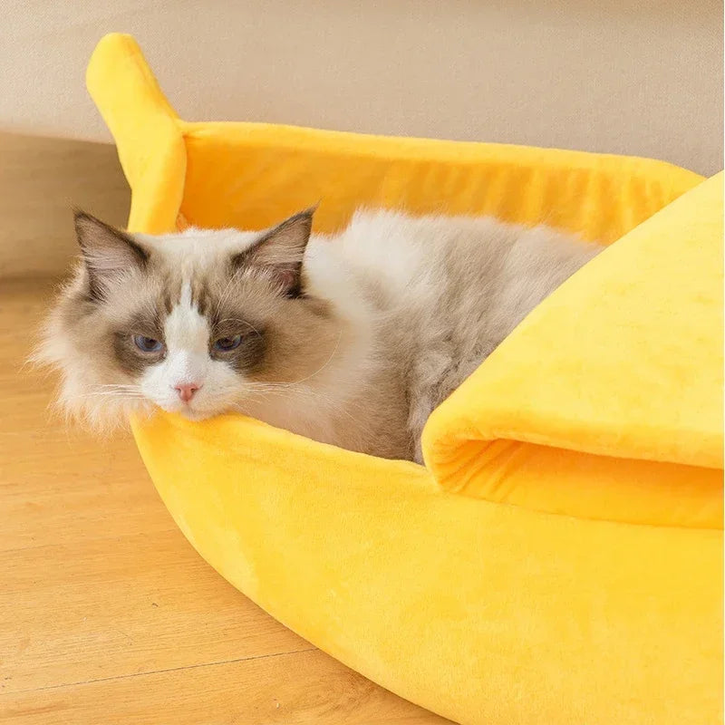 Pet Banana Shaped Warm Bed House Funny Cute Cozy Cat Mat Beds Warm Durable Portable Pet Basket Kennel Dog Cushion Cat Supplies