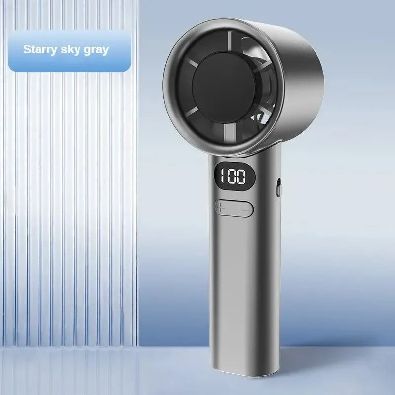 NEW Arrivals Powerful Portable Handheld Fan , 120 Wind Speeds, Digital Display Mini Bladeless Outdoor Travel Beach Camping Hiking Handheld Fan, USB Rechargeable Personal Highspeed Fans, Electric Eyelash Fan