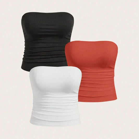 NEW Arrivals 3PCS/Set L-4XL Plus Size Sexy Top Female Underwear Lady Women Summer Top Lingerie Bandeau Tops Women's Tube Corset Hot Intimates