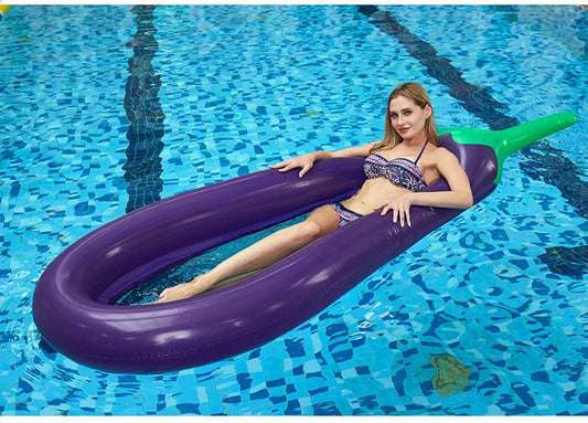 NEW Arrivals 250cm Pool Inflatable Float Eggplant Lounge Chair Shape Mattress Swimming for Adult Tube Raft Kid Swimming Ring Summer Water Bed Swimming Accessories