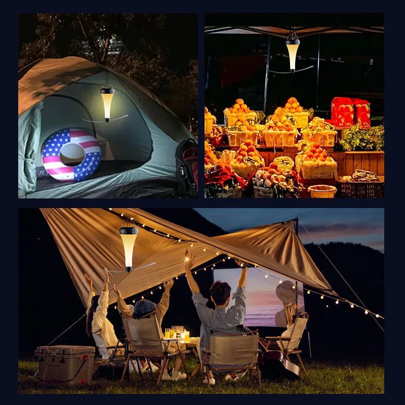 Mosquito Repellent Fan Light Table Lamp Portable Desk Top Fly Spinner Rechargeable Hanging Fly Repellent for Party Picnics