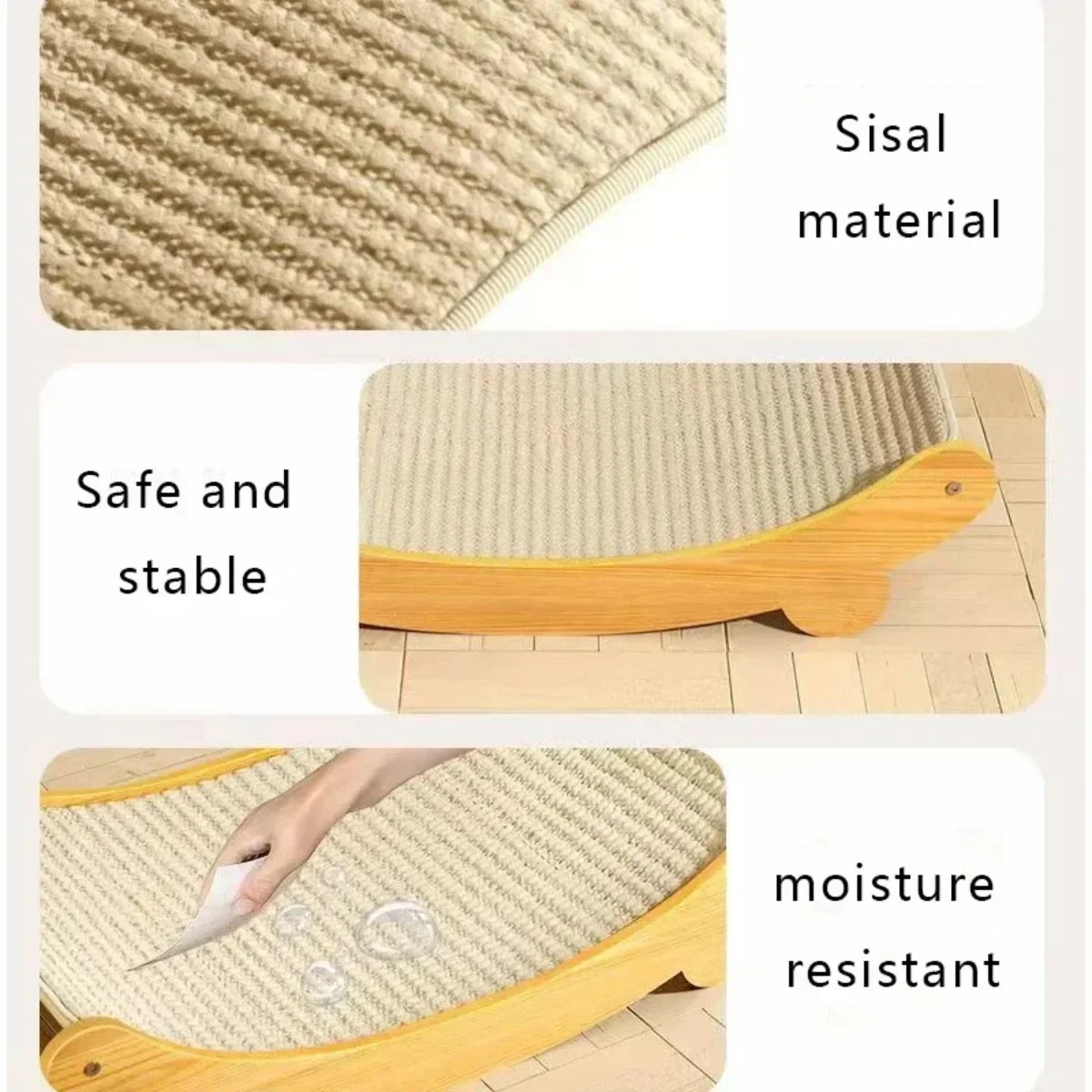 Cat Scratching Board Cat Toys Scratching Recliner Wooden Wear-resistant Scratch-resistant Post Wear-Resistant Cat Scratcher Cats