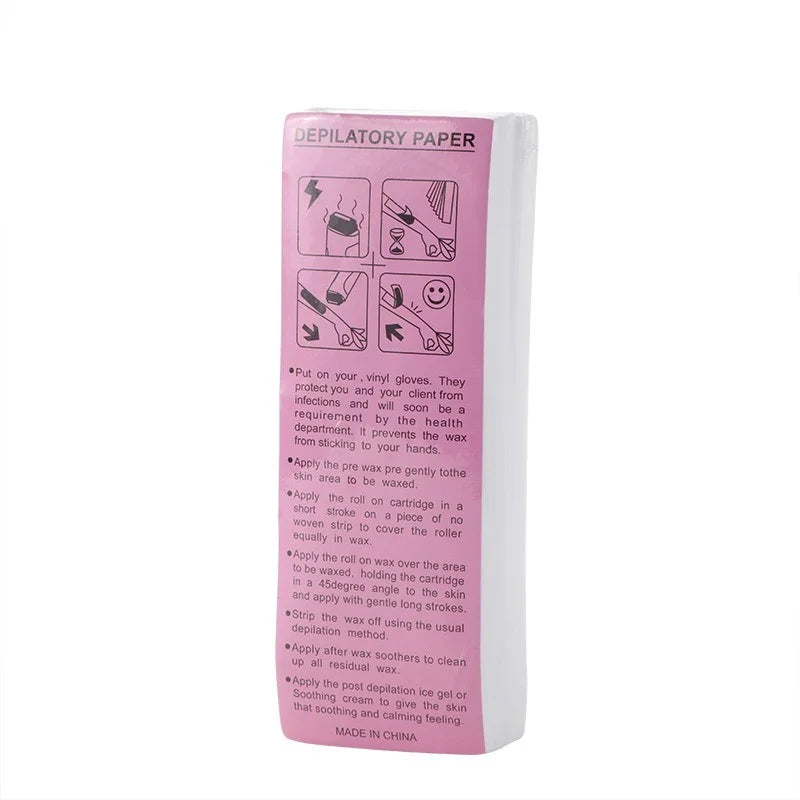 100pcs Women Men Hair Removal Wax Paper Nonwoven High Quality Body Leg Arm Hair Removal Epilator Wax Strip Paper Roll