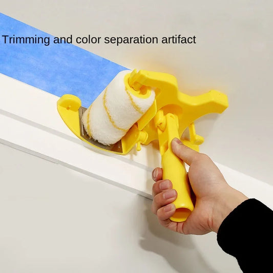 NEW 1 Bracket x 2 Rollers x 2 Brushes Set Multifunctional Clean-Cut Paint Edger Roller Brush Household Home Wall Ceilings Decorative Painting Tools Kit with Rod and Tray