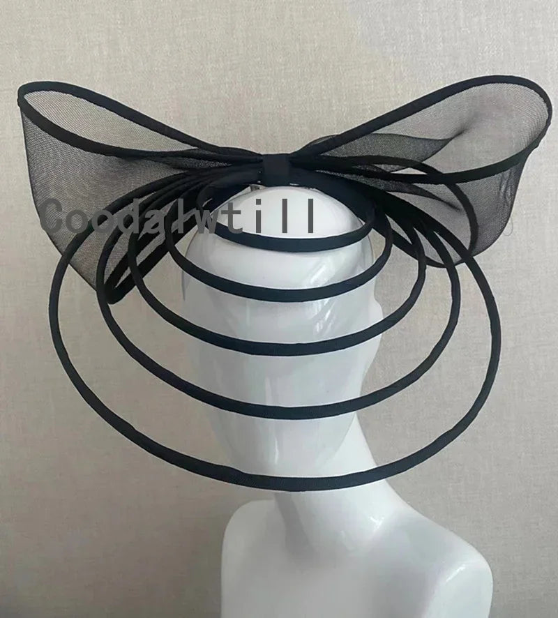 Big Fascinators Hat For Women Weddings Amazing Headwear With Bow For Party Kenducky Royal Asscot Pillbox Cap Hair Clip Bride