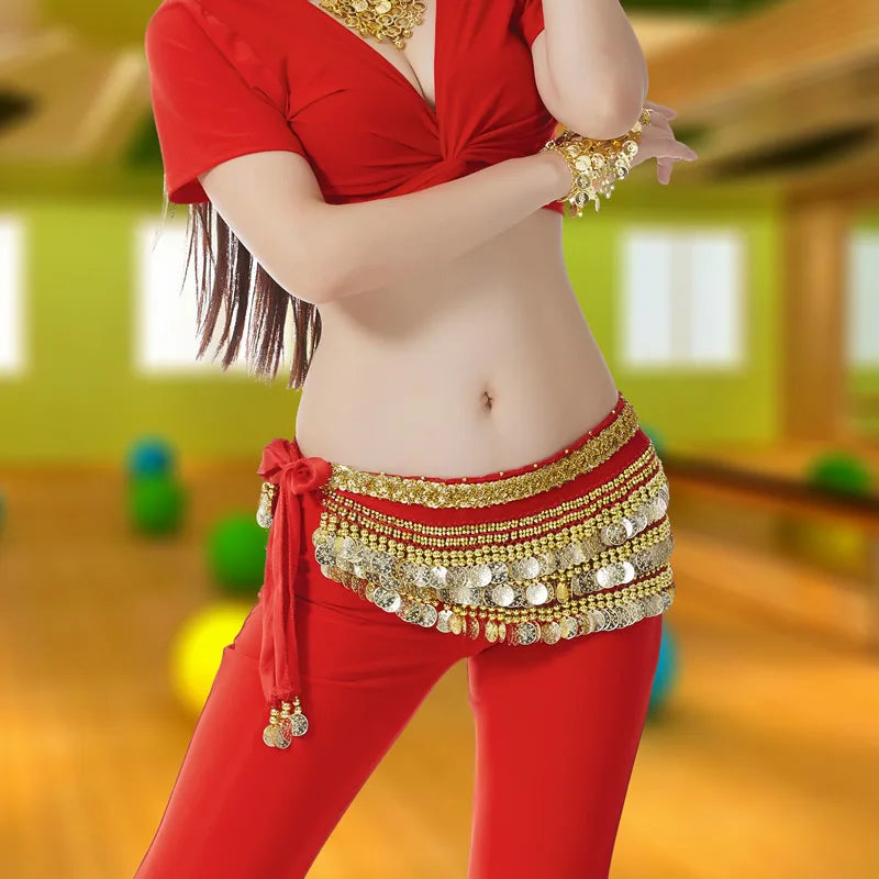 NEW Arrivals 10 Patterns Women Belly Dance Coins Belt Belly Oriental Dance Hip Scarf Costume Accessories Dancing Skirt Decoration