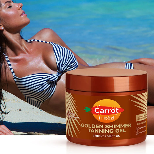 150ml-5.07fl.Oz Carrot Gold Flash Intense Tanning Gel  Accelerates tanning | Non-Greasy Waterproof Rich in Carrot Vitamin E Beach Sun Protection Women Skin Care Supplies Korean Products