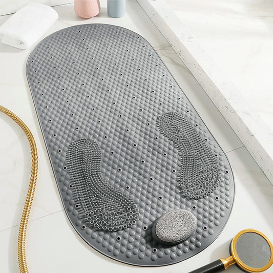 NEW 3 Colors Bathroom Non-Slip Mat Household Bathroom PVC Toilet Water-Repellent Rubbing Stone Floor Mats Shower Room Massage Floor Carpet Bathroom Accessories