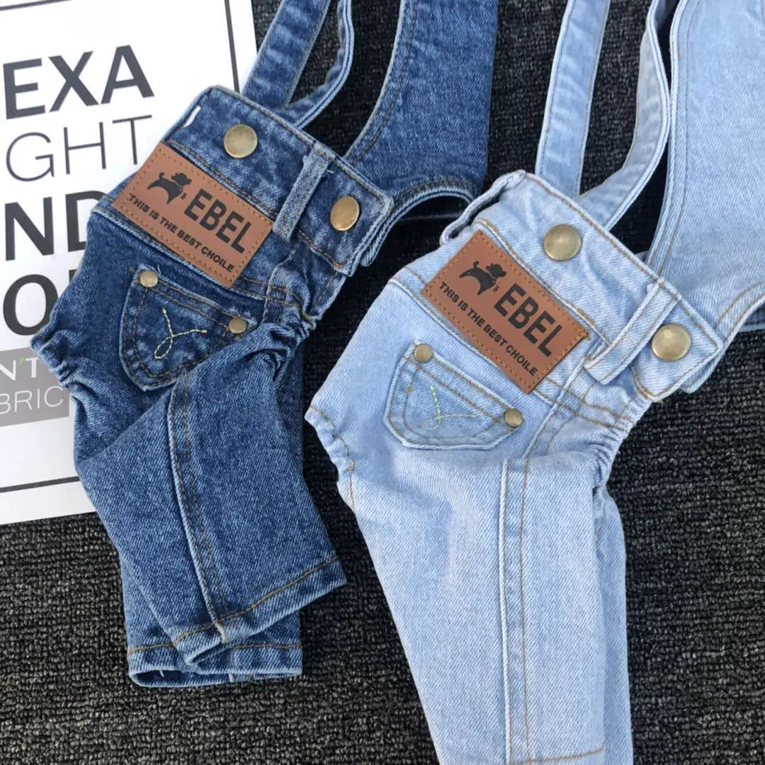 New Denim Pet Dog Overalls Spring Summer Puppy Vest Cowboy Dog Clothes Puppy Teddy Denim Costume Jacket