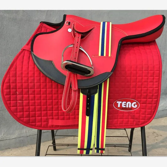 New Comfortable Thickened Morning Exercise Horse Saddle Skills Saddle Full Set Wear-Resistant Equestrian Supplies Horse Anti-Skin Saddle