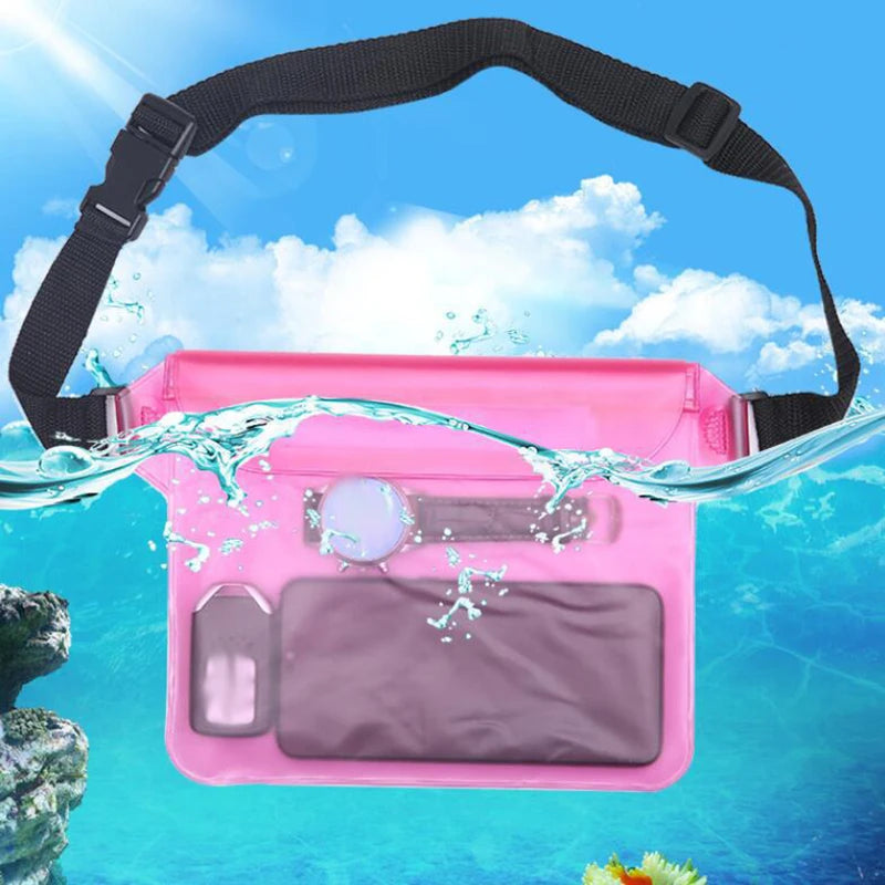 Waterproof Swimming Diving Bag PVC Beach Drifting Diving Waist Pack Shoulder Bag Underwater Mobile Phone Case Outdoor Dry Bag