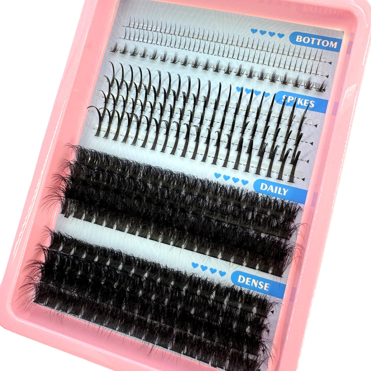 NEW Arrivals 15 Rows Lash Clusters Spikes Eyelash Extensions Spiky Lashes Extension Thick Individual Cluster Lashes with Spikes & Bottom Lashes Women Cosmetic Accessories