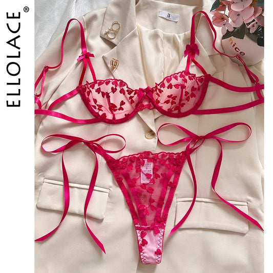 Sexy Lingerie For Fine Women Heart-Shaped Embroidery Fairy Exotic Sets Sensual Fantasy Lace Outfits