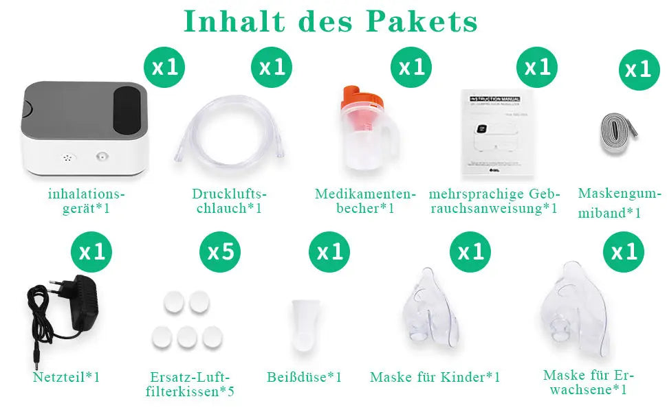 NEW Set Home Use Portable Electronic Nebulizer Machine for Adults & Kids for Breathing Problems with 2 Masks and 1 Mouthpiece, Adjustable Timing Health Care Supplies