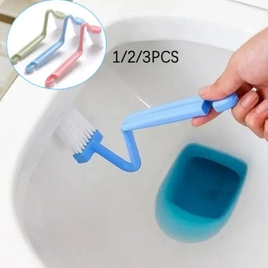 NEW 3PCS Set Curved Toilet Brush Long Handle Toilet Kitchen Sink Cleaning Brushes Household Deep Cleaning Tools Bathroom Accessories