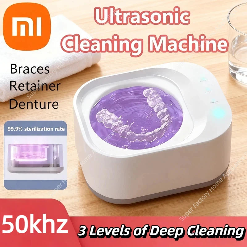 Xiaomi 50khz UV Cleaning Machine Orthodontic Invisible Braces Jewelry Three Gears High Frequency Powerful Ultrasonic Cleaner