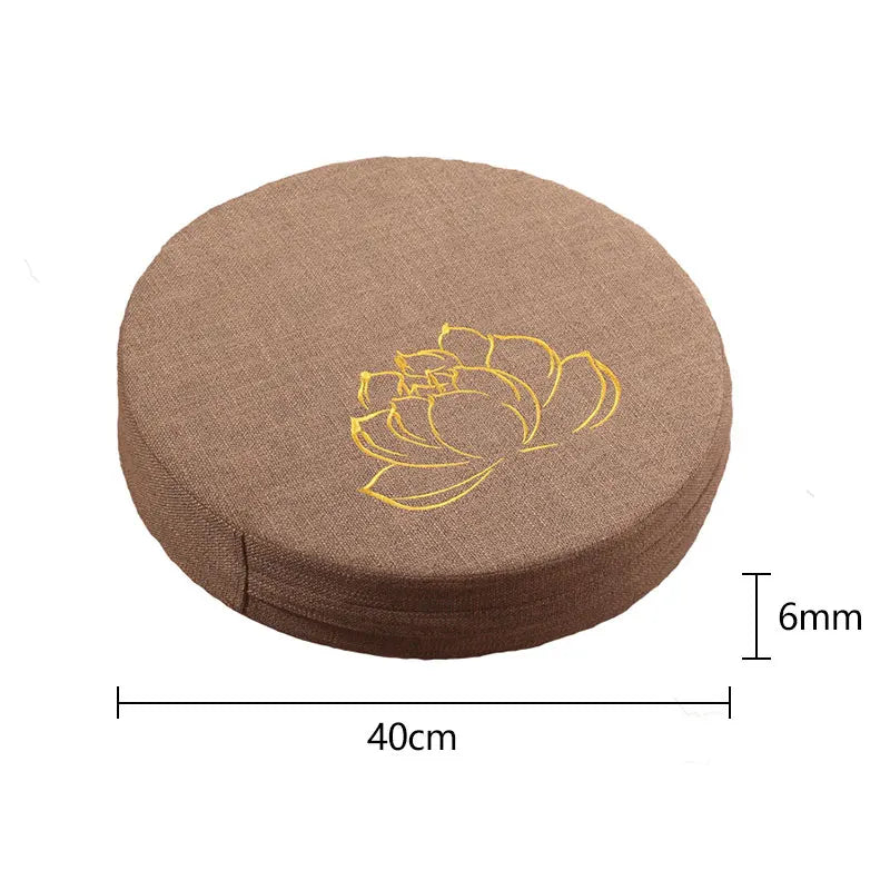 40X6cm Yoga Meditate Cushion Linen Meditate Backrest Pillow Japanese Tatami Mat Removable and Washable Round Yoga Mat 40X10cm