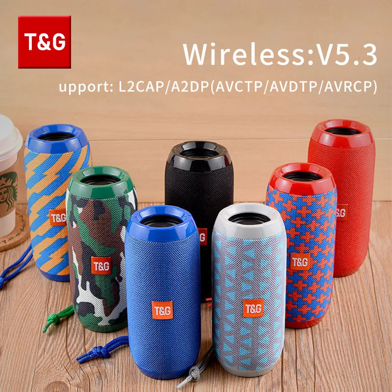 NEW Arrivals Red/Black TG117 Bluetooth Speakers Portable True Wireless Sound Box Waterproof Loudspeaker Outdoor Stereo Surround Supports TF Radio Subwoofer