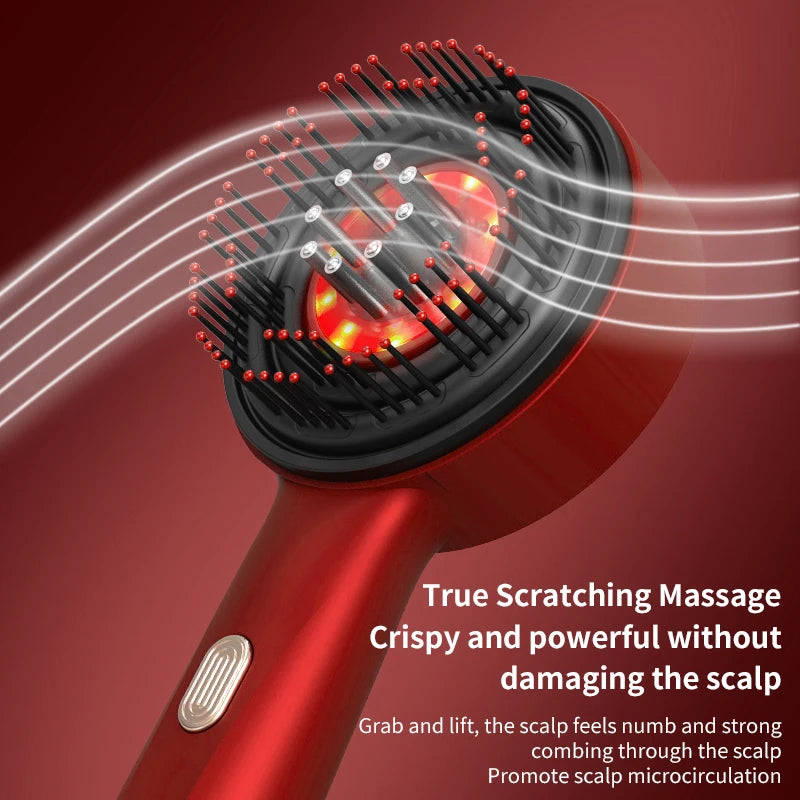 Electric Vibration Massage Comb Red Light Therapy Hair Growth Treatment Therapy Device Accessories Massage Scalp Brush Anti Hair Loss Liquid Oil Applicator Hair Care Supplies