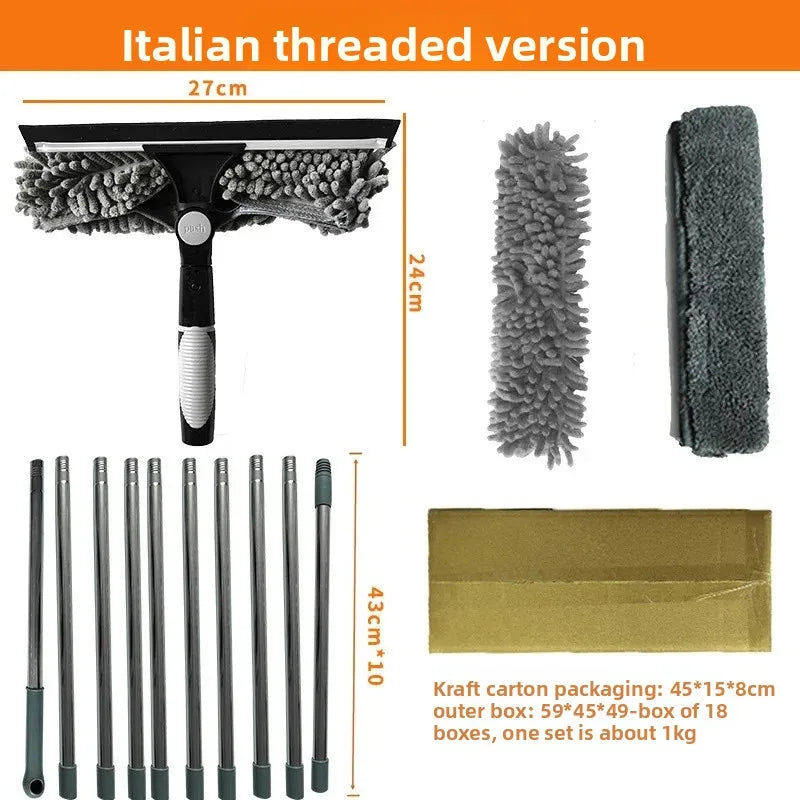 NEW Arrivals Two-In-One Set Window Cleaning Scraper Glass Cleaner Double-Sided High-Rise Window Cleaning Professional Household Goods Home Office Cleaning Tools Sets
