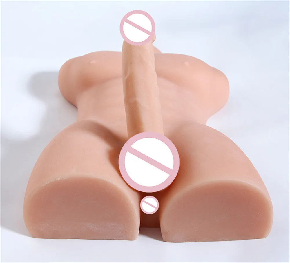 Adult 20cm Long Huge Dildo Penis Sex Doll Half Body Sexy Male Torso 18 Real Doll Toys for Men Gay Lesbian Female Masturbation Sexyshop