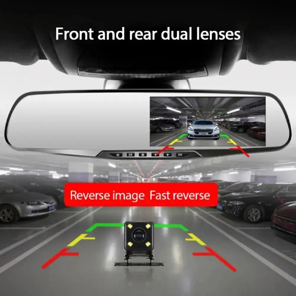 NEW Dual Lens Dash Camera 1080P HD Recording Car DVR Night Vision Pedestrian Detector Wide Angle Vehicle Recorder Vehicle Monitoring Security Supplies