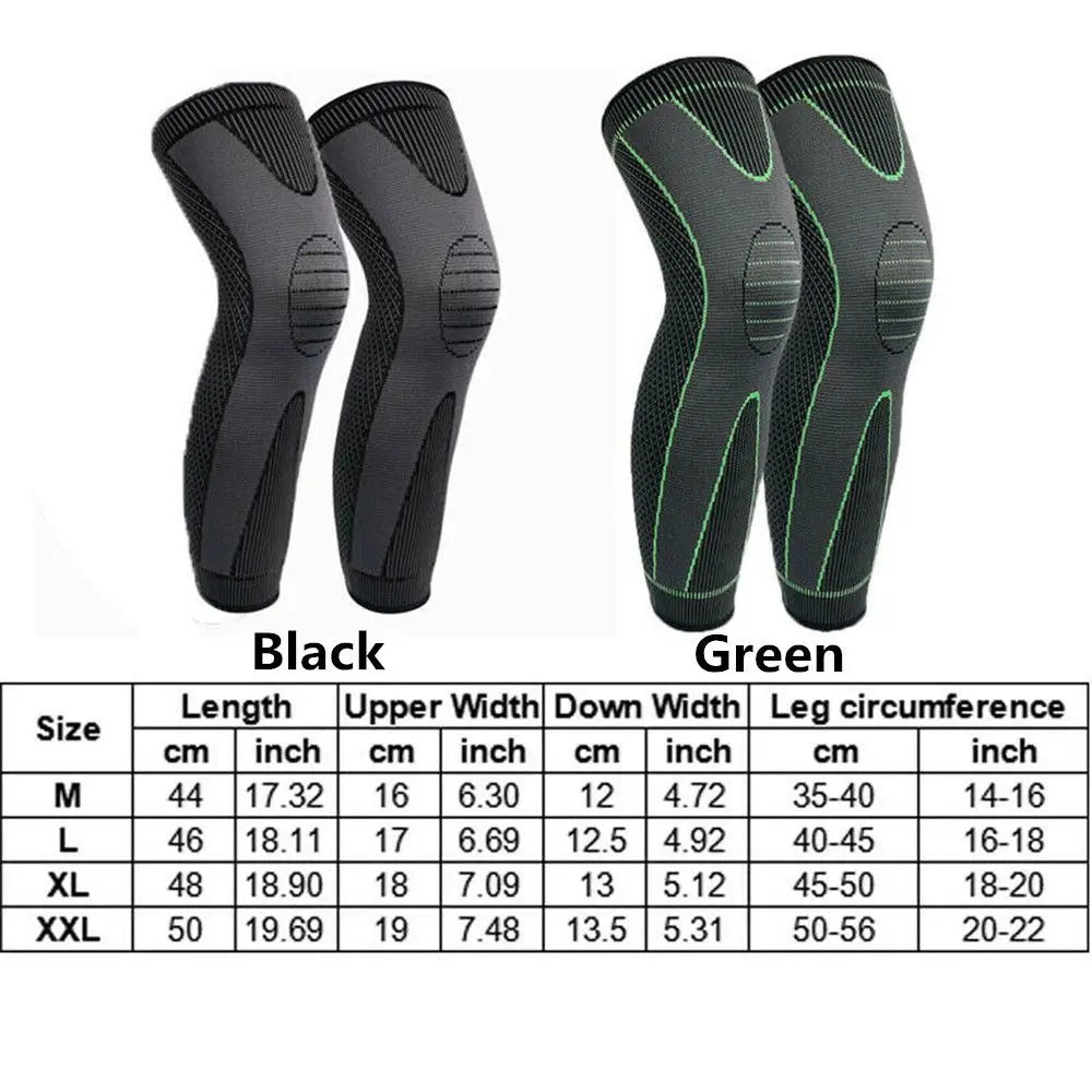 Leg Knee Support Protectors Knee Support Brace Compression Long Full Legs Sleeve Arthritis Relief Running Gym Sport Knee Pads