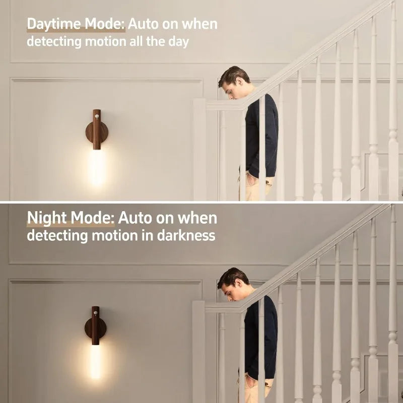 4 PCS Set Motion Sensor Night Lights Magnet Body Rechargeable LED Wireless Wall Lamp Portable Decor Indoor Torch Lighting for Bedroom