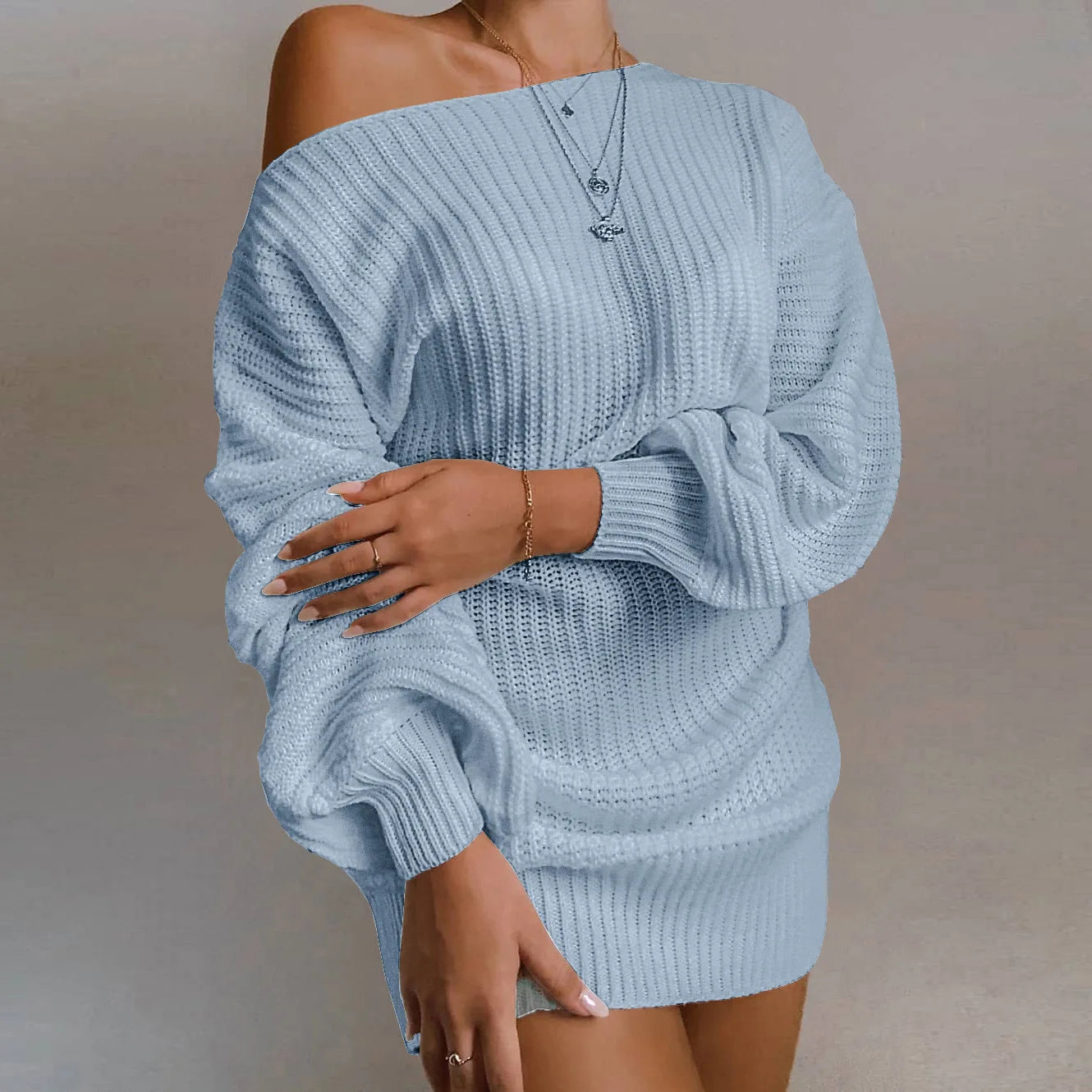 8 Colors S-3XL UK Plus Size Sweaters Women New Fashion Autumn Winter Spring Europe Casual Off-Shoulder Lantern Sleeve Sweater Women's Clothing HHX20247