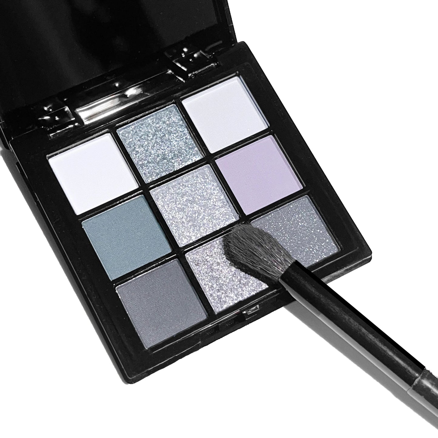 9-Shades Eyeshadow Palette: Black Swan, Smoky, Dark Black, Grey Silver Glitter, Matte Finish, Long-Lasting, and Easy to Color Women Cosmetic Supplies