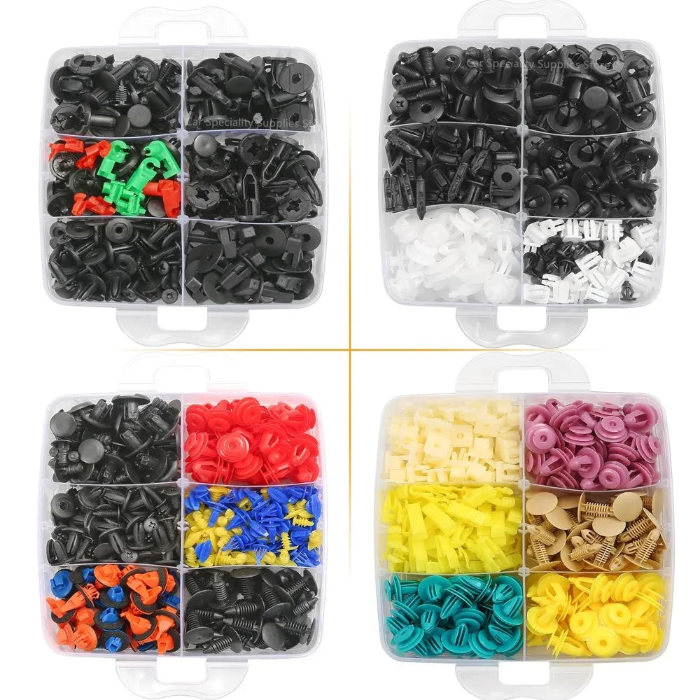 1105/680/800 PCS  Plastic Car Fastener Clips Kit Mixed Car Bumper Door Trim Panel Auto Bumper Rivet Retainer Push Engine Cover