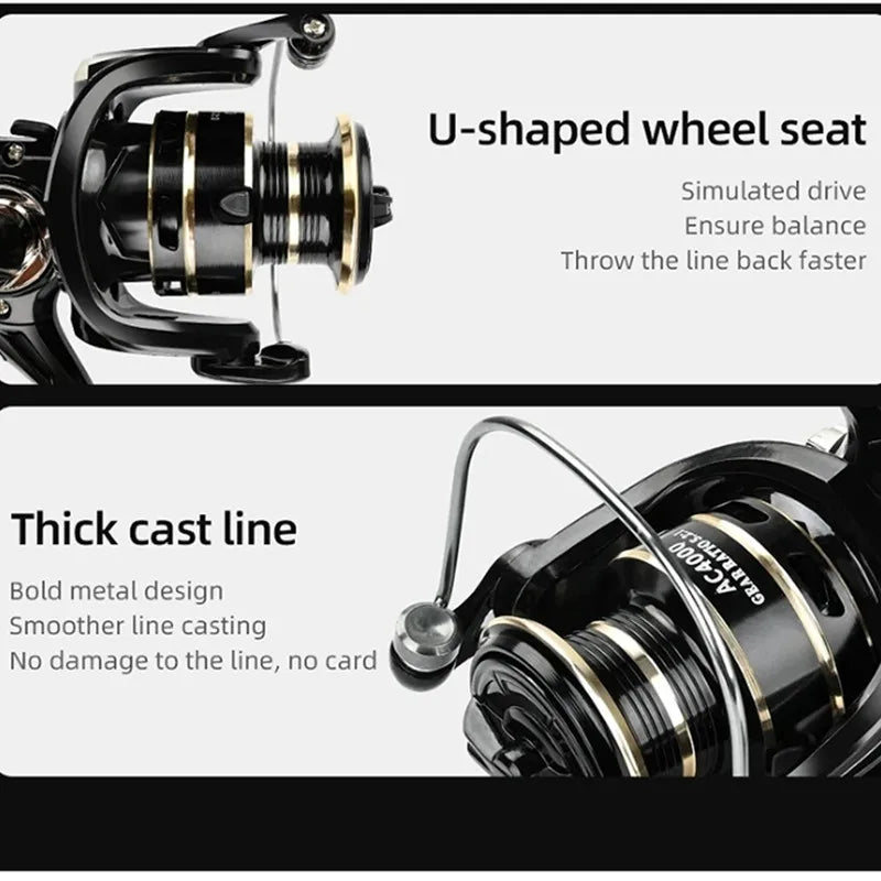 Original OKMUA Spinning Fishing Reel 2000 - 7000 Series Ultralight Max Drag 10kg 5.2:1 Surfcasting Spinning Reel Saltwater Jigging Reels Fishing Accessories