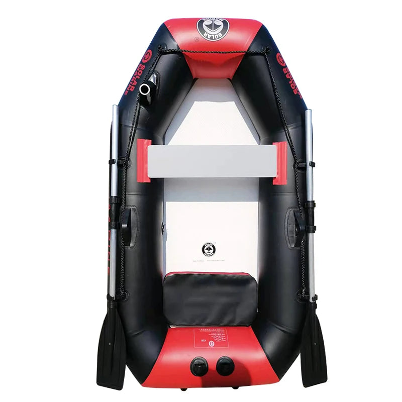 4 Colors Solar Marine 2 Person PVC Fishing Boat 2M Inflatable Kayak Wear-Resistant Canoe Waterplay Craft with Free Accessories Air Pump Paddles etc
