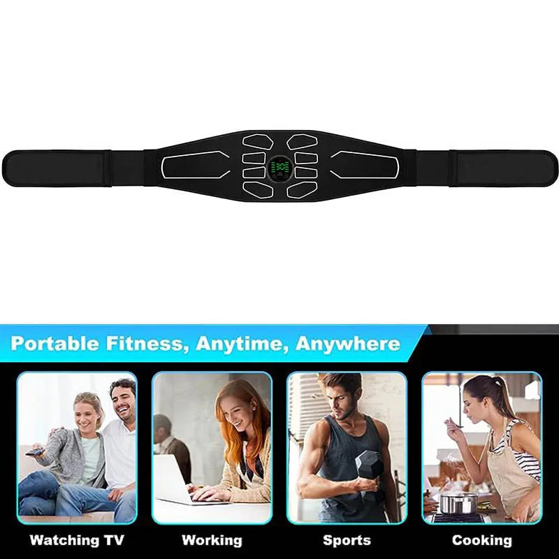 Women Men 120cm Abdominal Massager Waist Belt Fitness Equipment Muscle Toner Abdominal Muscle Training