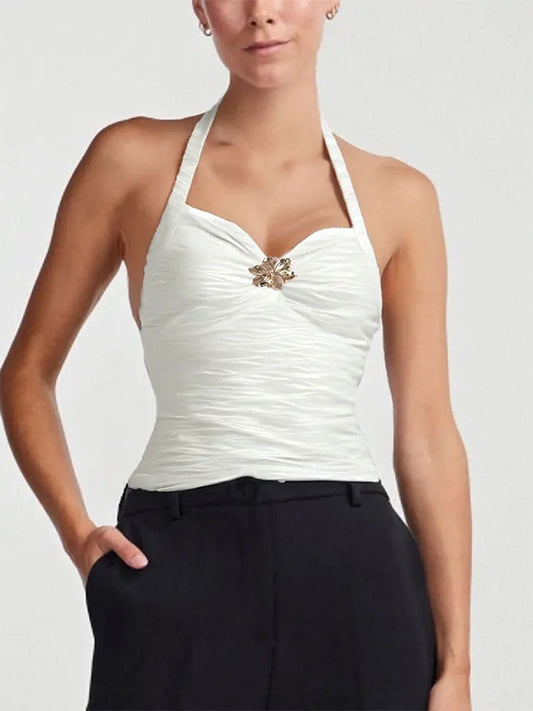 NEW Arrivals Women's Vest Top New Solid Sexy Summer Streetwear Fashion Halter Tank Casual Slim Elegant Female Versatile Knitted Tank Tops Clothing