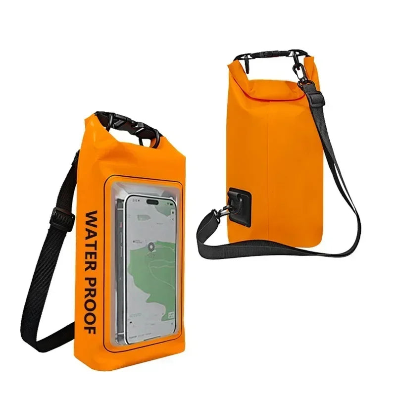 2L Swimming PVC Pack Dry Bag Touch Screen Outdoor Waterproof Shoulder Kayak Bags Trekking Drifting Rafting Surfing Boating Bag Summer Water Sports Accessories