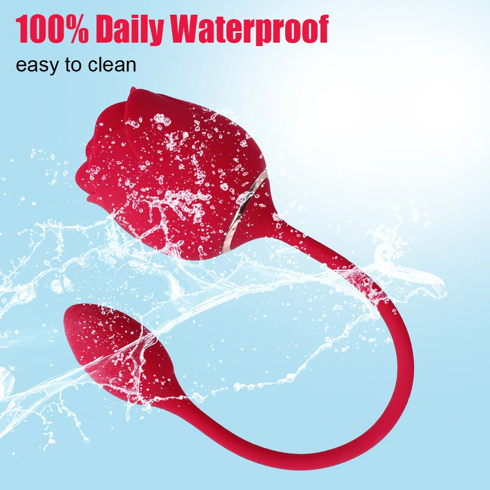 Sexy Rose With Vaginal Ball Sucking Vibrators For Women Clitoris Sucker Nipple Licks Anal Plug Female Masturbator Sex Toy Erotic