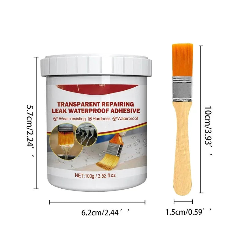 1-10 PCS Set Invisible Waterproof Agent Strong Transparent Sealing Coating Repairing Antileak Glue Invisible Paste Glue With Brush 100-1000g