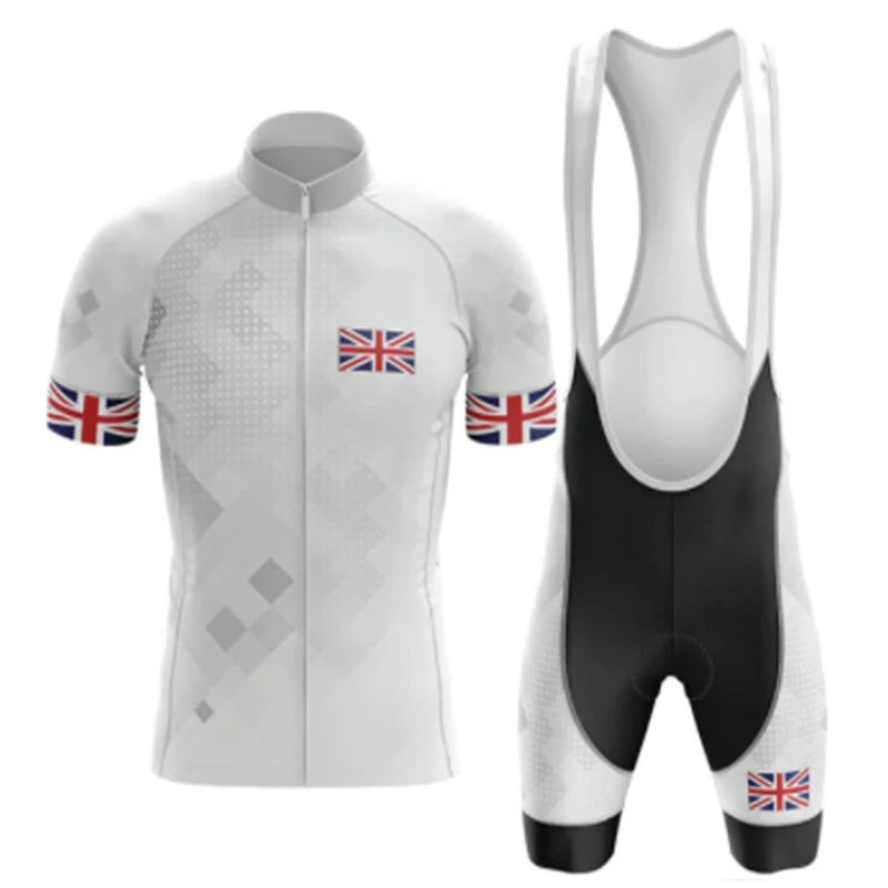 England Bike Team Summer New Short Sleeve Quick Dry Cycling Jersey Set MTB Sport  Clothing Men Bike Wear Ropa Ciclismo