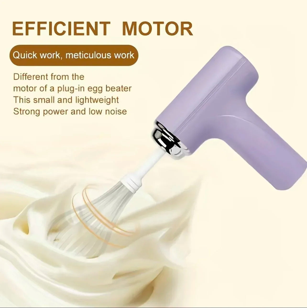 Electric USB-Type C Egg Beater Rechargeable Home Handheld Small Wireless Egg Beater Baking Cream Electric Whip Blender Hand Mixer for Cakes
