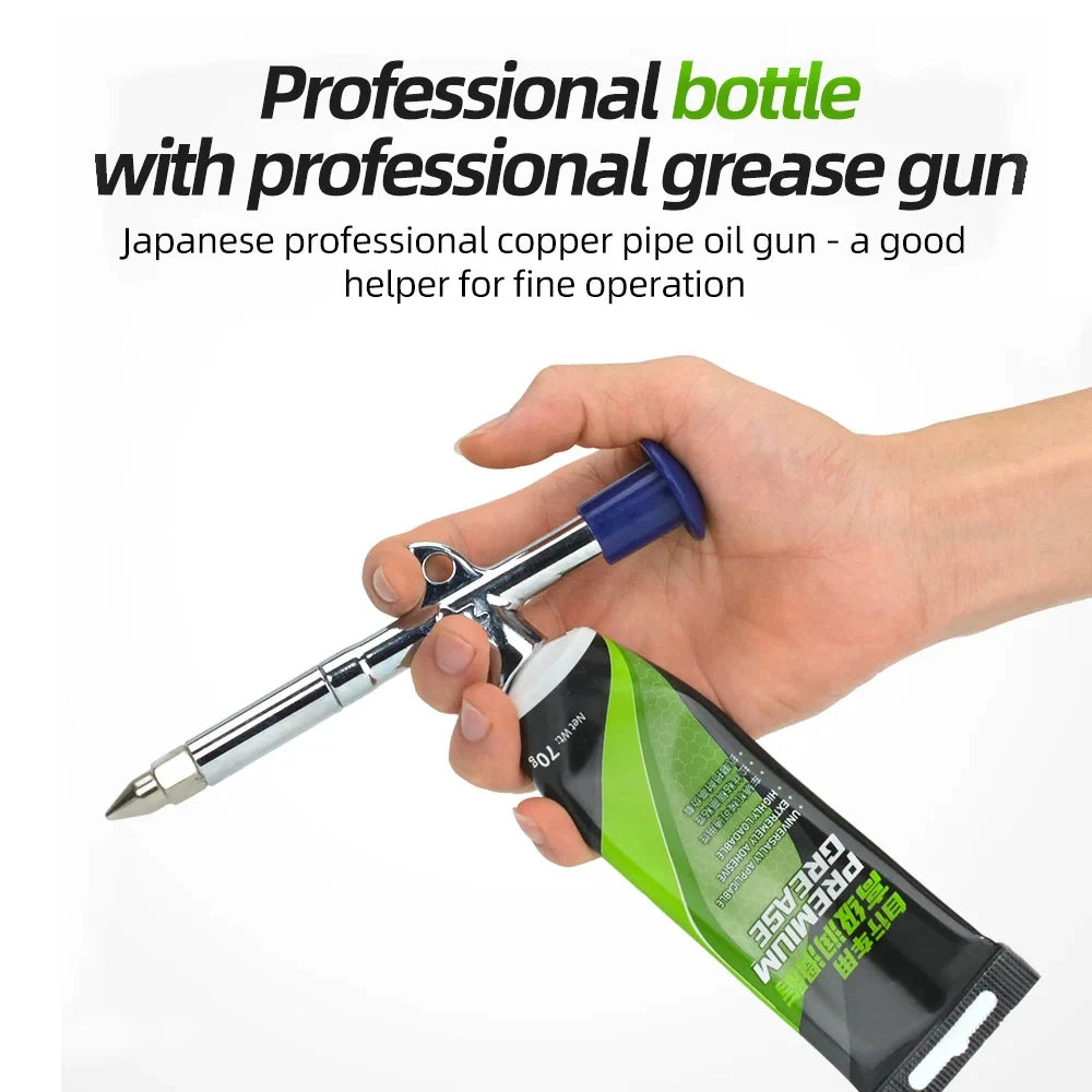 NEW 5PCS + 2 Tools Set Bicycle Grease Green Applesauce Bearing Grease Motor Oil Lubricant Optional Grease Gun, Bicycle Maintenance Accessories Sports Supplies