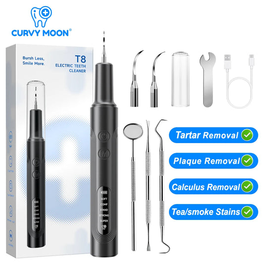 NEW Arrivals 4100W Full Set Ultrasonic Dental Scaler T8 Electric Teeth Cleaner Tarter Calculus Stains Plaque Removal Teeth Whitening Instrument Adults Hygiene Care Dental Tools