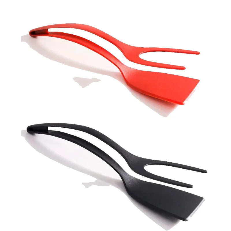 3 PCS Set Egg Flipper Spatula 2 in 1 Grip and Flip Spatula Tongs Silicone Egg Flipper Tool Fish French Toast Tongs Non-Stick Cooking Accessories Kitchenware Tools