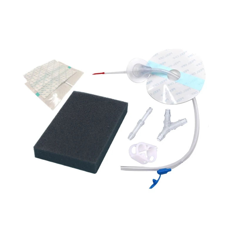 Negative Pressure Wound Dressing Therapy Treatment NPWT Dressing Set Kit Including Black Foam Tubes with Pad Adhesive Film I/Y Connector Injuries Healing Health Care Accessories Medical Supplies