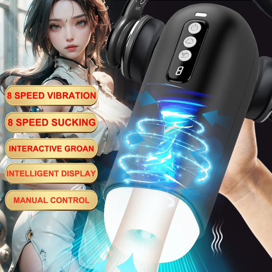 Adult Automatic Male Masturbator Penis blowjob Vibrator Vacuum Sucking Machine Vagina Pocket Pusssy Masturbation Cup Sex Toys for Men